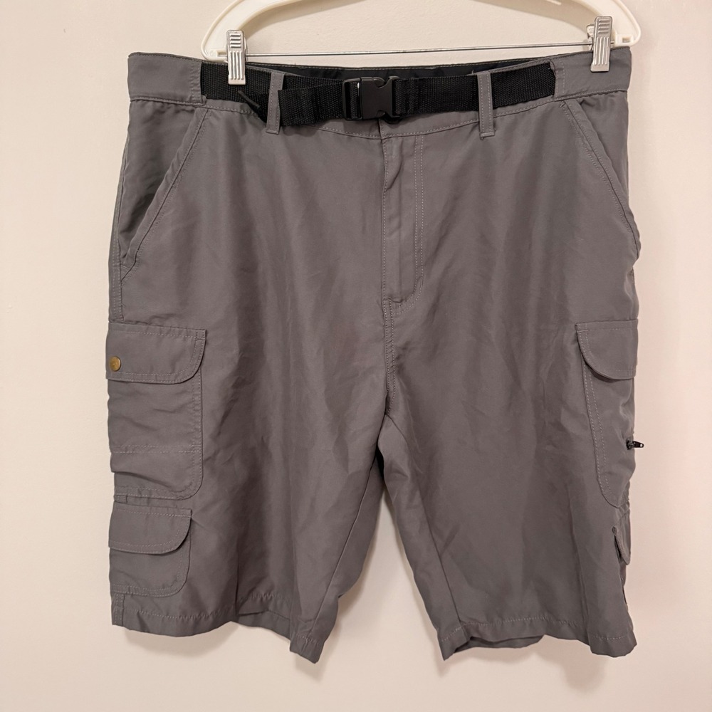 Denali Mens Cargo Shorts Gray Sea Fog Hiking Outdoor Belted D450350S Size 38 - Picture 5 of 6